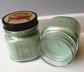 Cottage Garden 8 Ounce Soy Blend Square Mason Jar candle